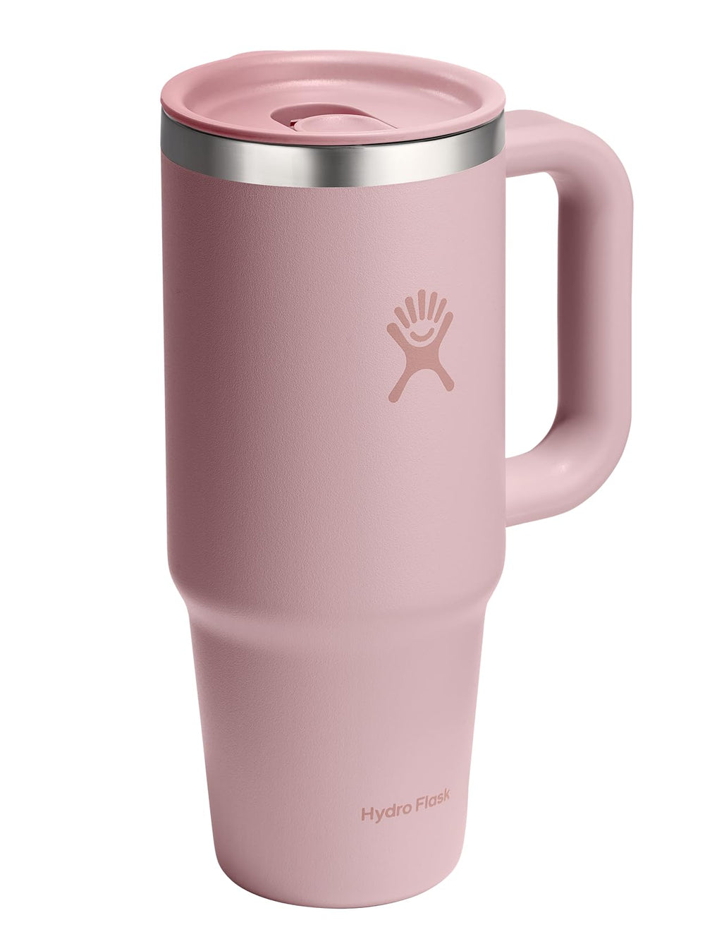Hydro Flask installé dans porte-gobelet voiture, compatibilité et stabilité