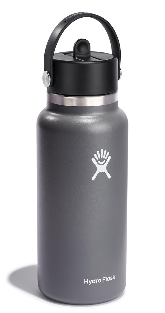 Hydro Flask large goulot avec glaçons visibles, facilite le remplissage et le rafraîchissement