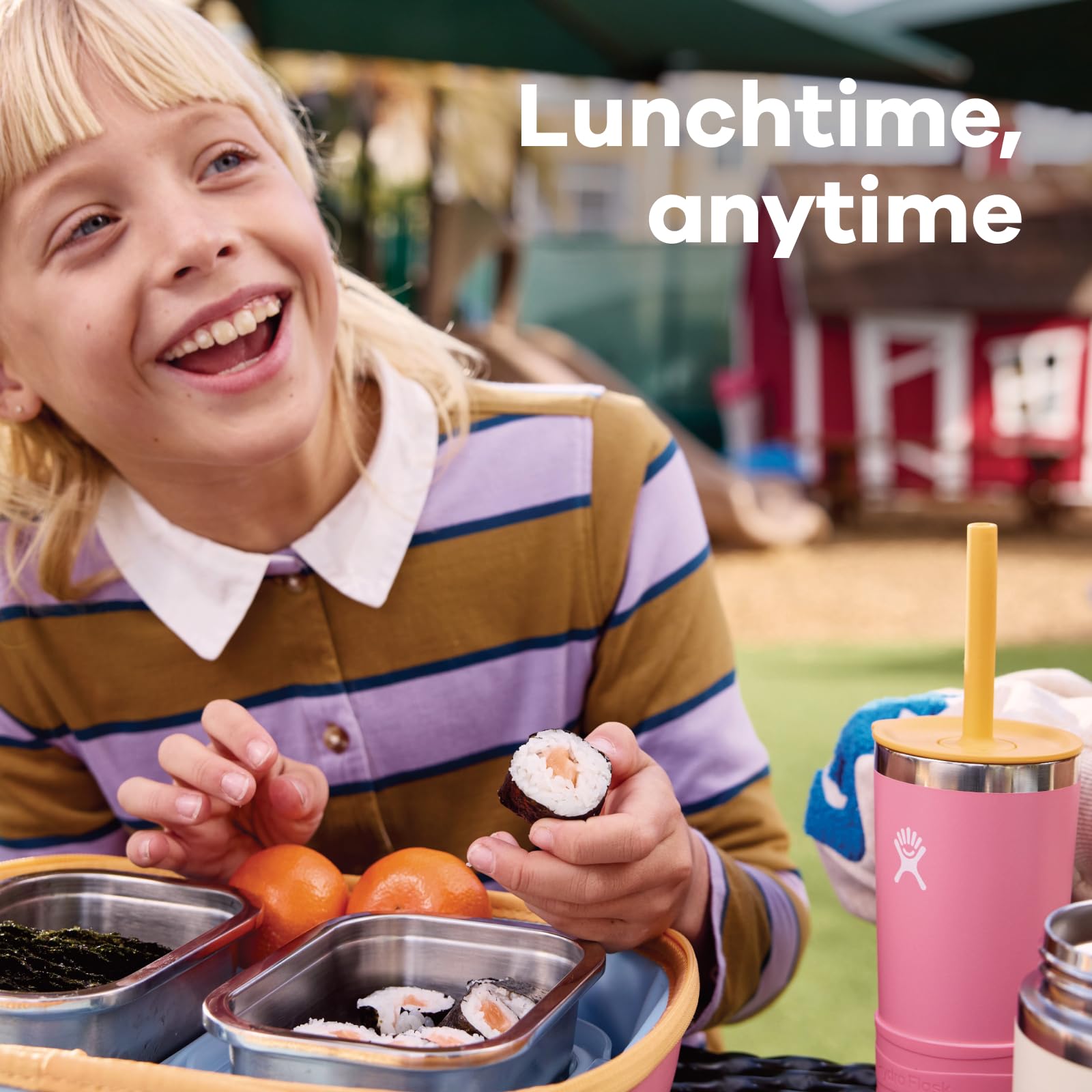 Hydro Flask lunchbox lors d’un pique-nique, garde repas frais toute la journée
