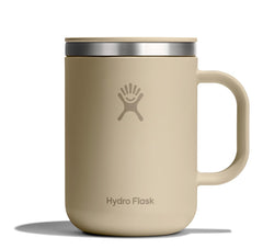 Hydro Flask mug face oat tan montrant design élégant et isolation