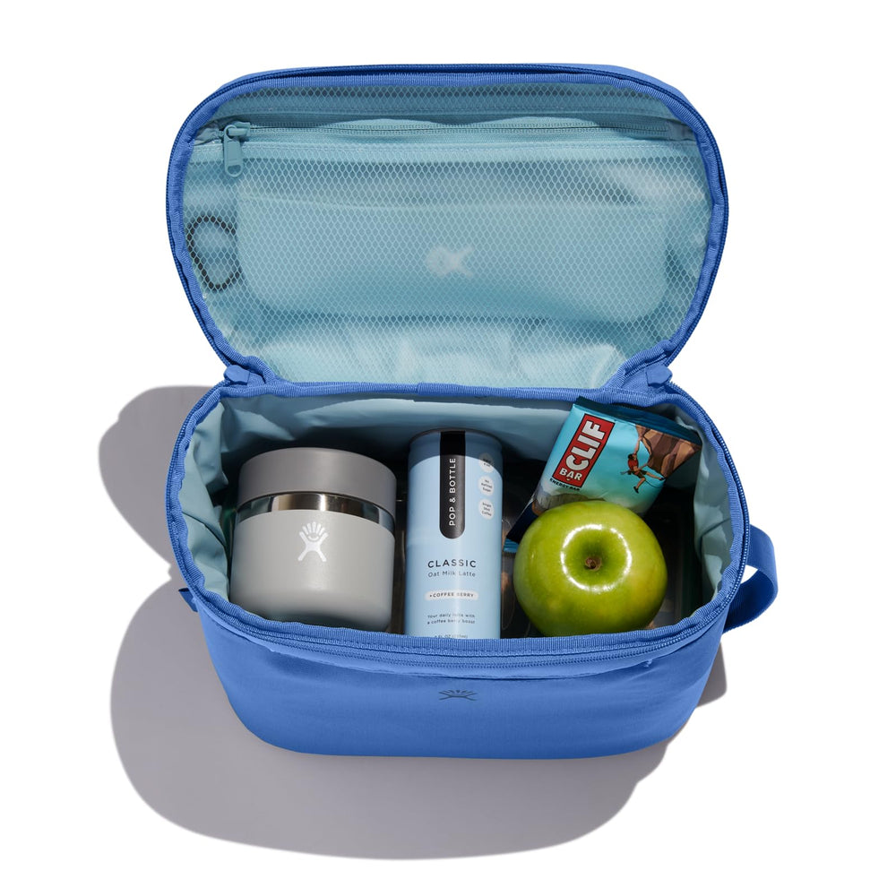 Hydro Flask ouverte contenant bento et pack froid pour repas frais