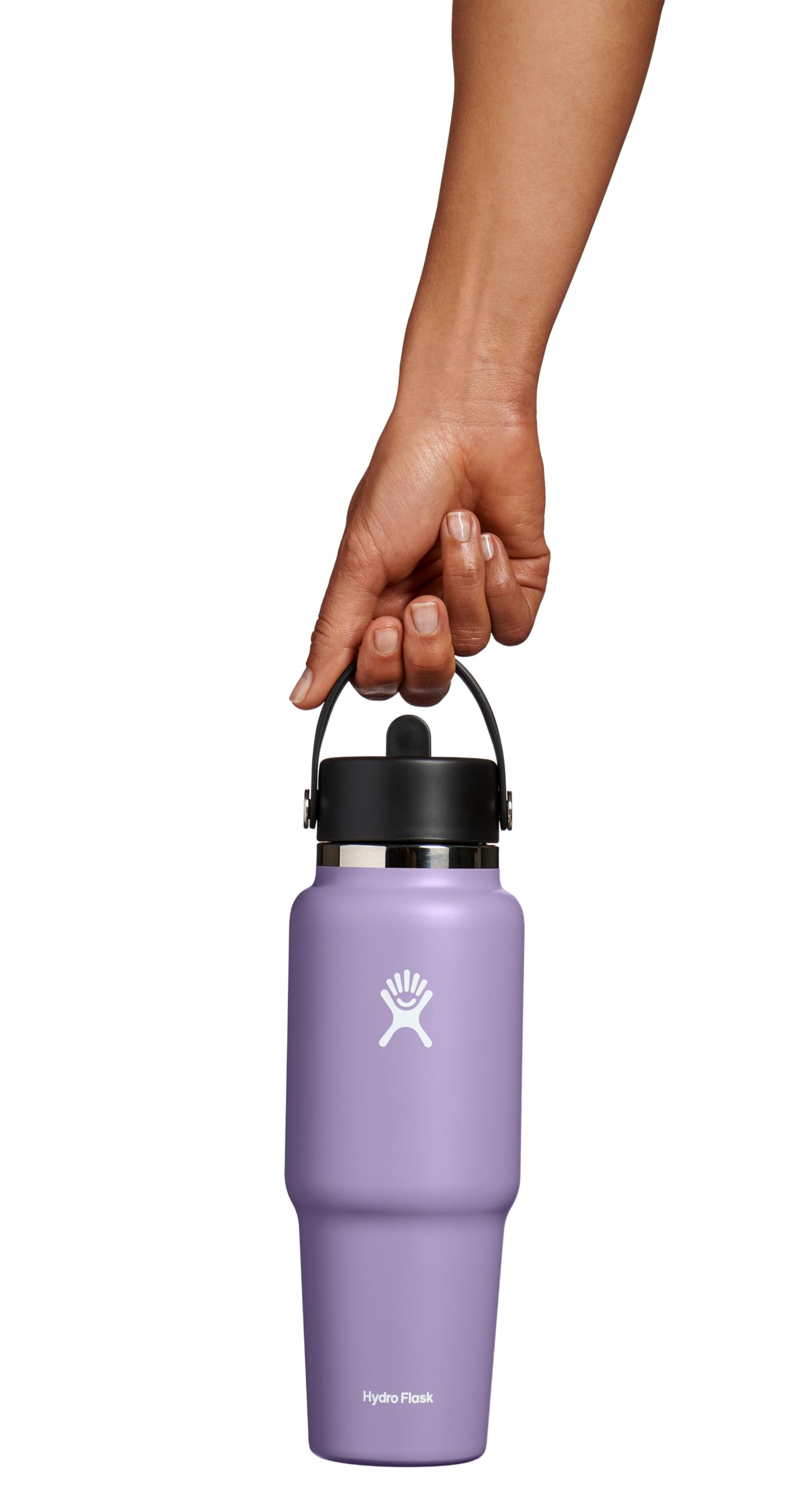 Gros plan sur la finition Moonshadow Hydro Flask montrant couleur durable et résistance