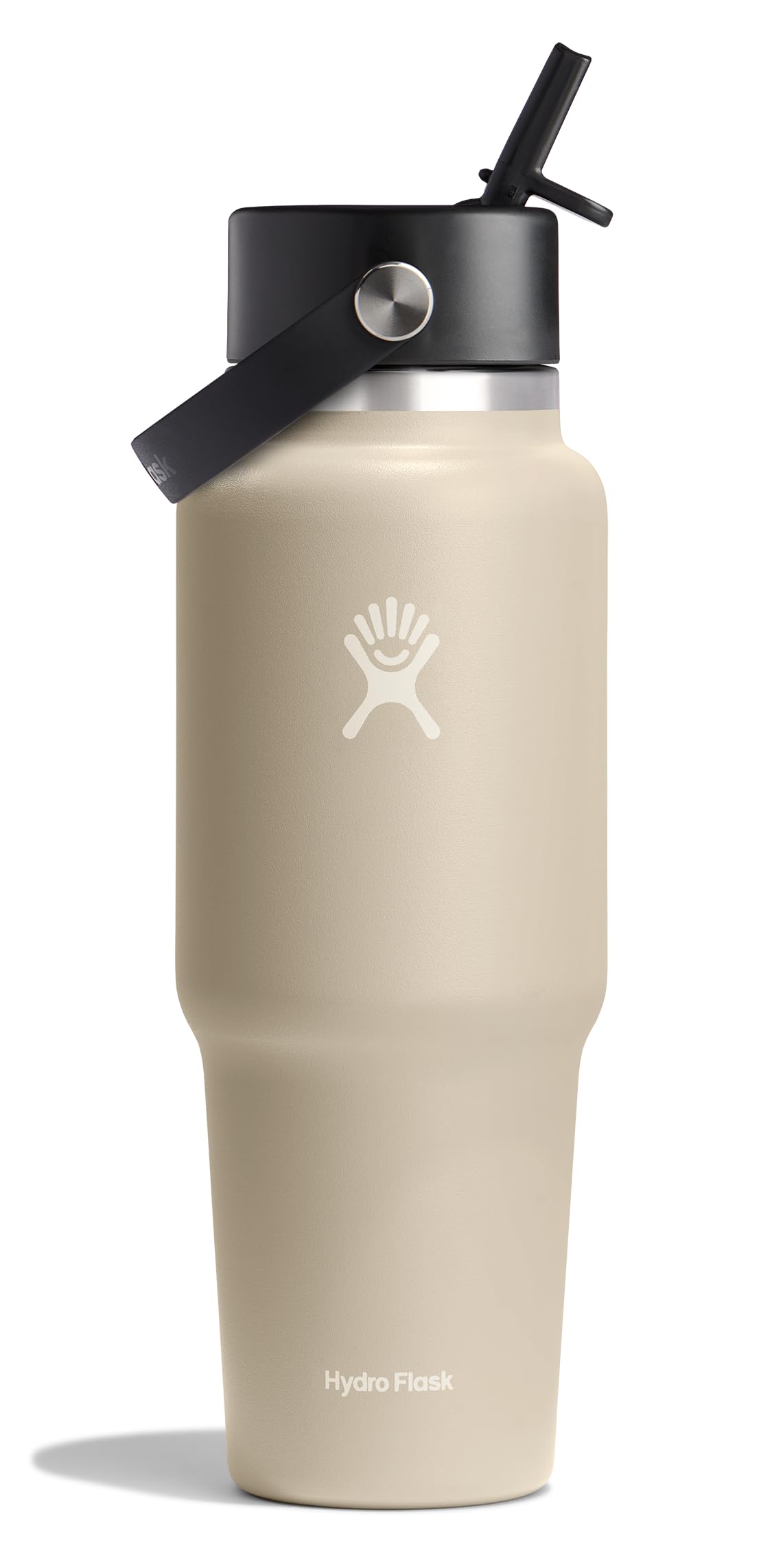 Hydro Flask vue de face 32 oz Oat Tan, design pratique et élégant