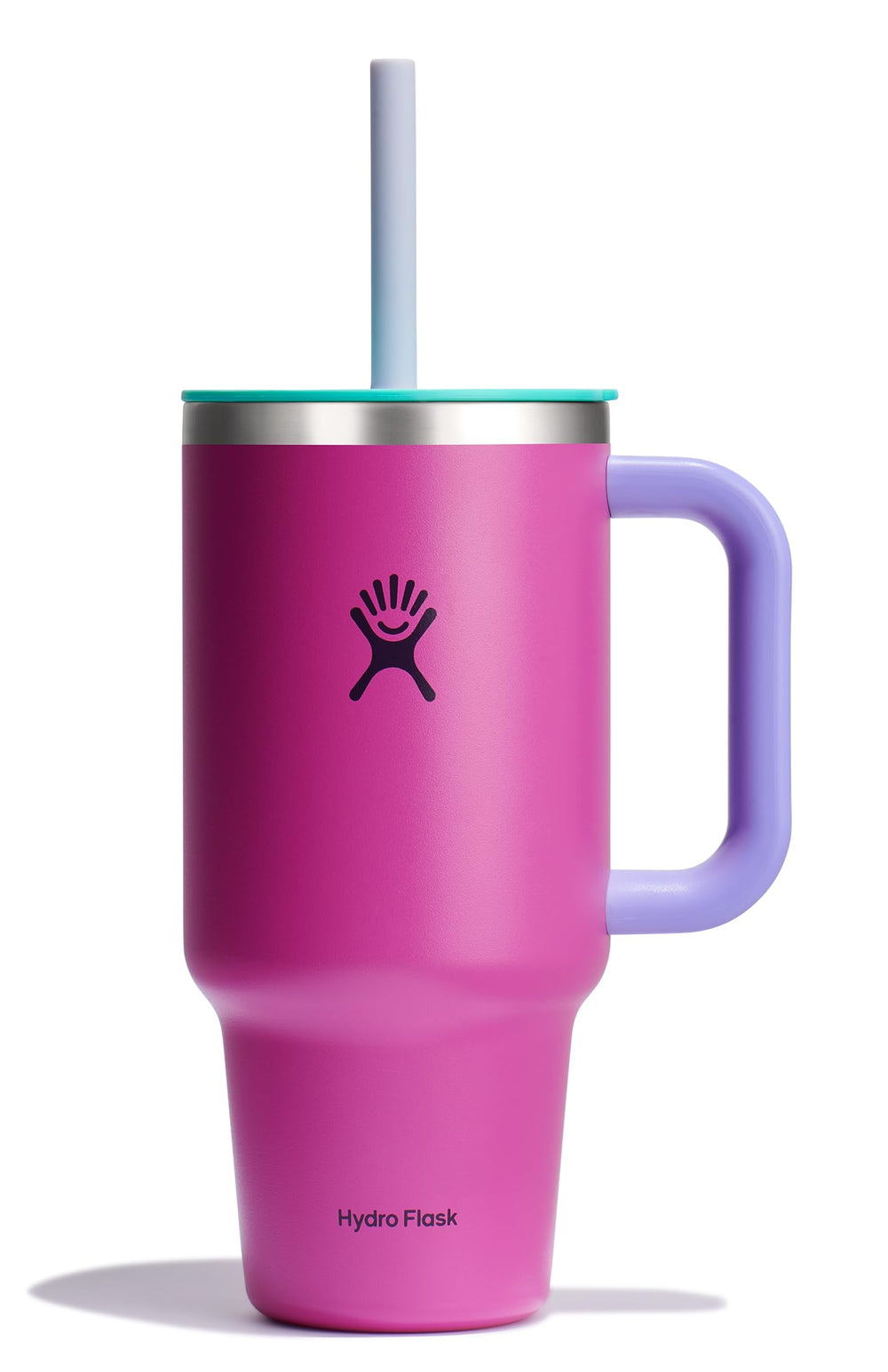 Hydro Flask face produit montrant le coloris Holiday Punch et l'avantage visuel