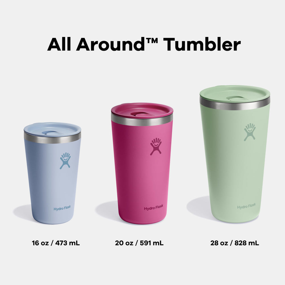Hydro Flask comparaison d'échelle pour illustrer la capacité 28 oz pratique