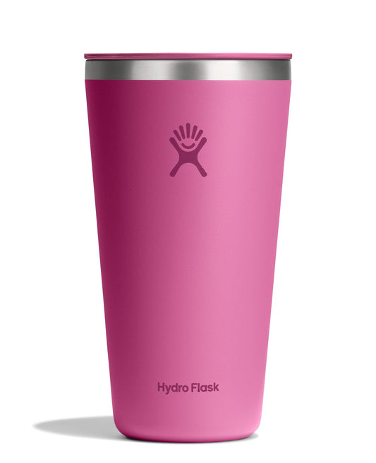 Hydro Flask gobelet 28 oz Reef Pink face avant montre design et capacité