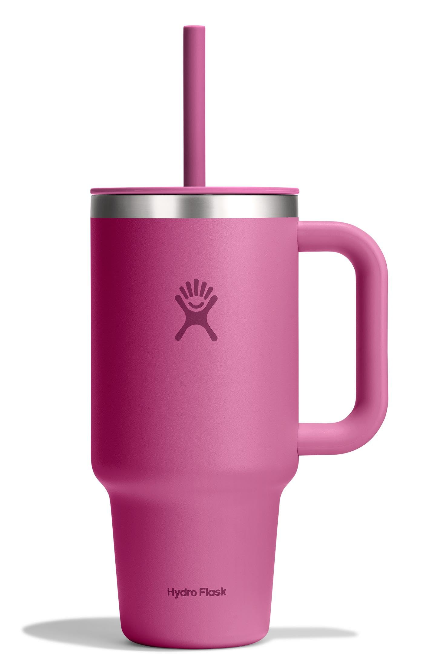 Hydro Flask face avant Reef Pink montrant le design assorti et l'isolation