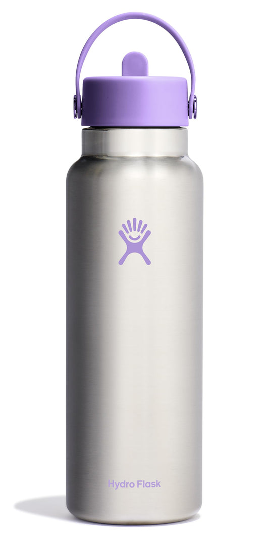 Hydro Flask vue avant violet montrant design et capacité pratique