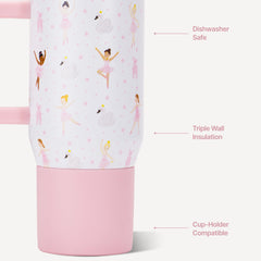 HydroJug Traveler bec à paille rabattable ouvert, boisson sans renversement