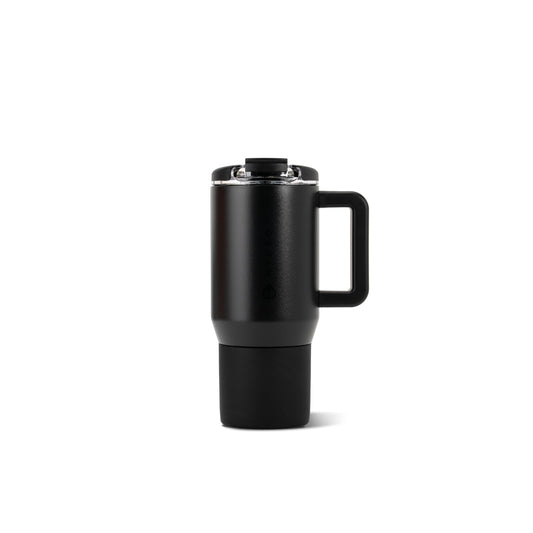 HydroJug vue avant du mug noir, design élégant et portable