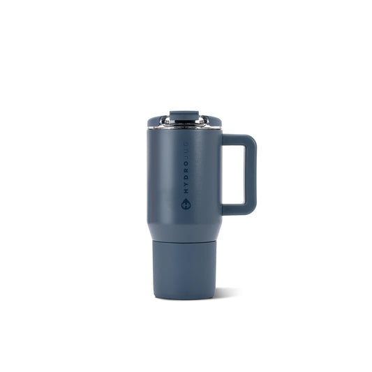 HydroJug Coffee Traveler face avant couleur Cascade montrant design élégant et poignée pratique