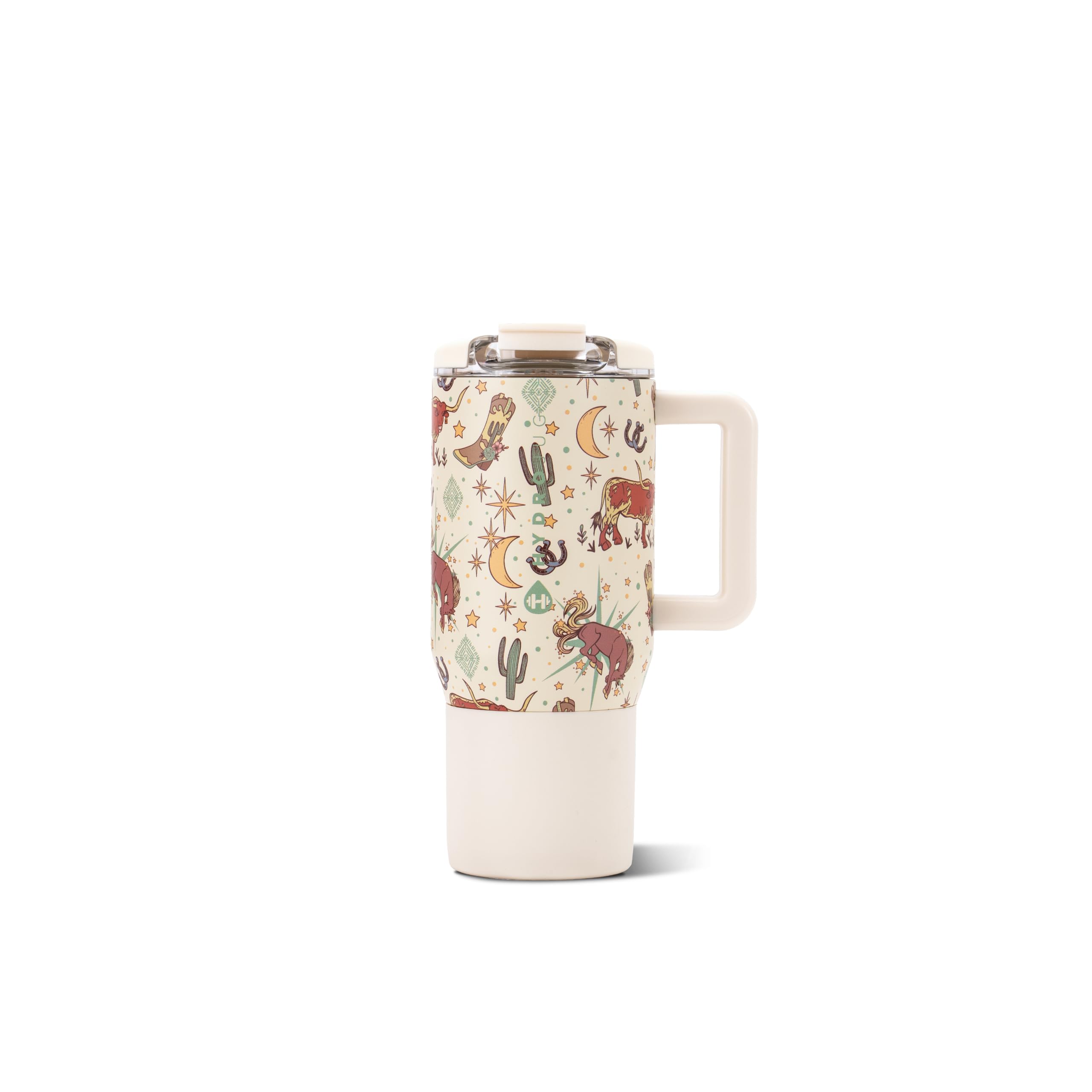 HydroJug Coffee Traveler vue de face montrant la finition Rodeo et la poignée confortable