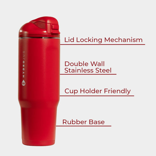 HydroJug Ease2o bouchon double paille et chug montrant la ventilation anti-éclaboussures