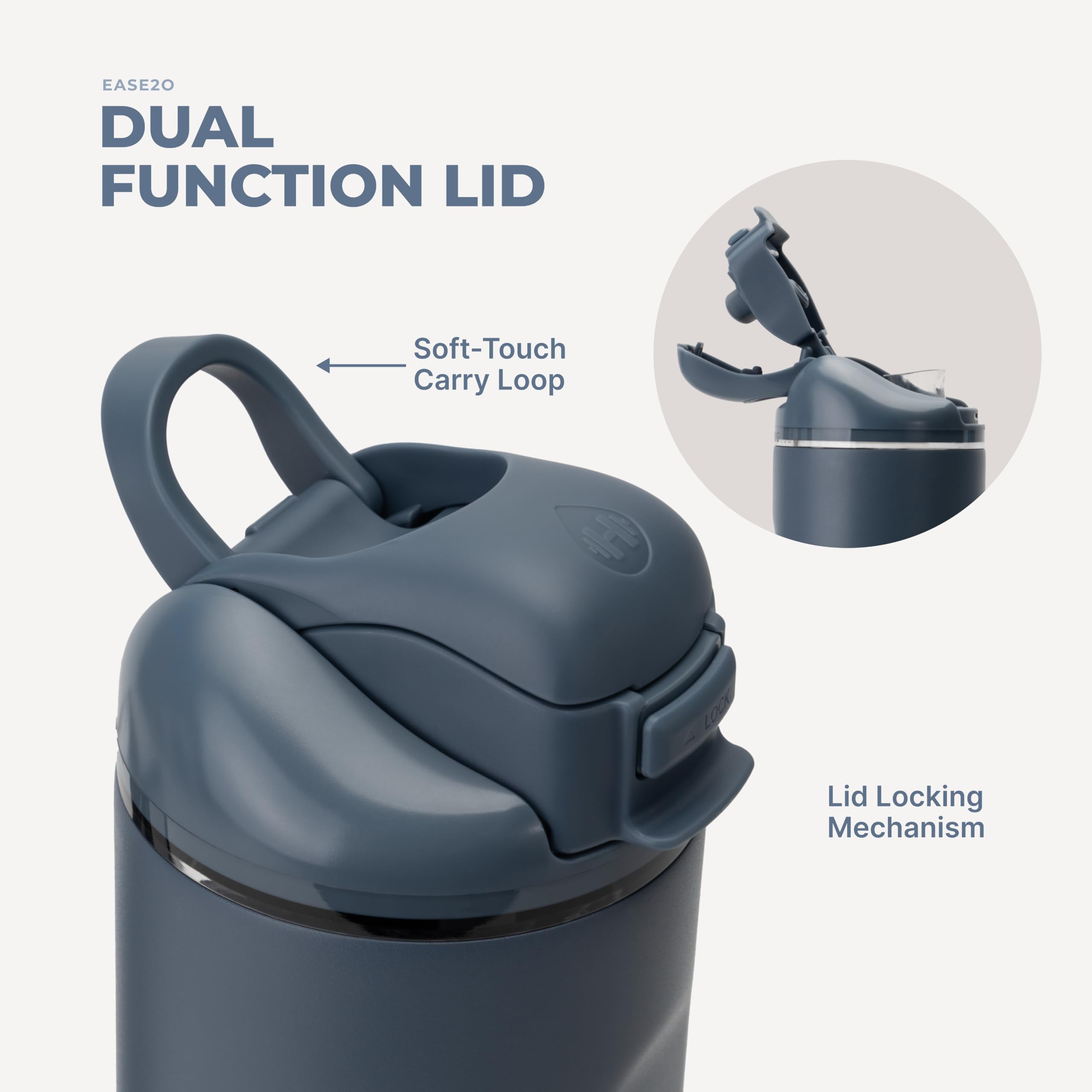 HydroJug Ease2o embout chug large, facilite une hydratation rapide lors d'efforts
