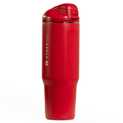 HydroJug Ease2o vue frontale de la bouteille rouge alumni montrant le design et la fenêtre de niveau