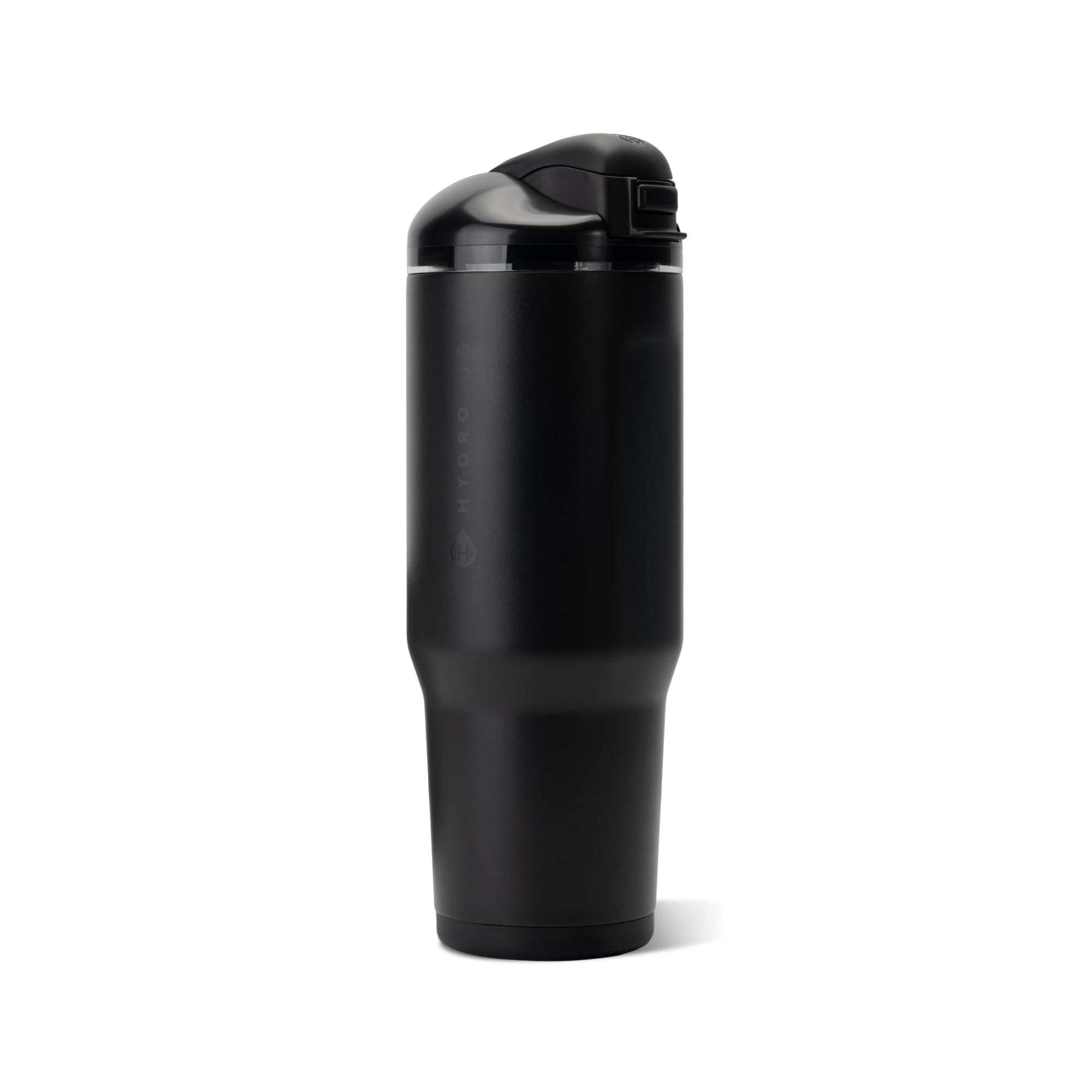 HydroJug vue avant noire montrant la silhouette et le manche, pratique à transporter