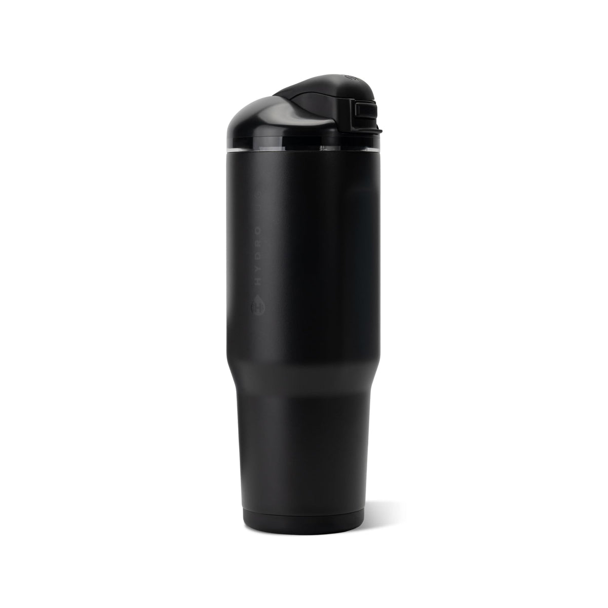HydroJug vue avant noire montrant la silhouette et le manche, pratique à transporter