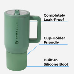 HydroJug Kids gros plan sur la paille rabattable, ouverture simple et hygiénique