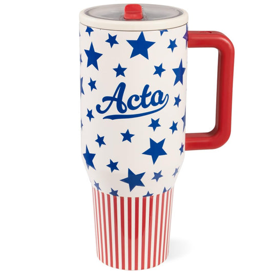 HydroJug Traveler face avant montrant le design Americana et la capacité 40oz, pratique en voyage