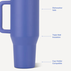 HydroJug Traveler détail couvercle et paille HydroJug pour boisson sans éclaboussures
