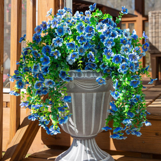 HyeFlora fleurs suspendues bleues montrant design naturel et impact décoratif