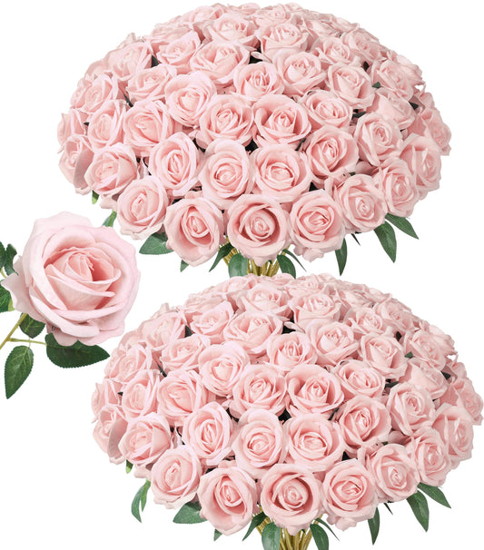 HyeFlora emballage face avant montrant 50 roses blush, idéal pour stocker