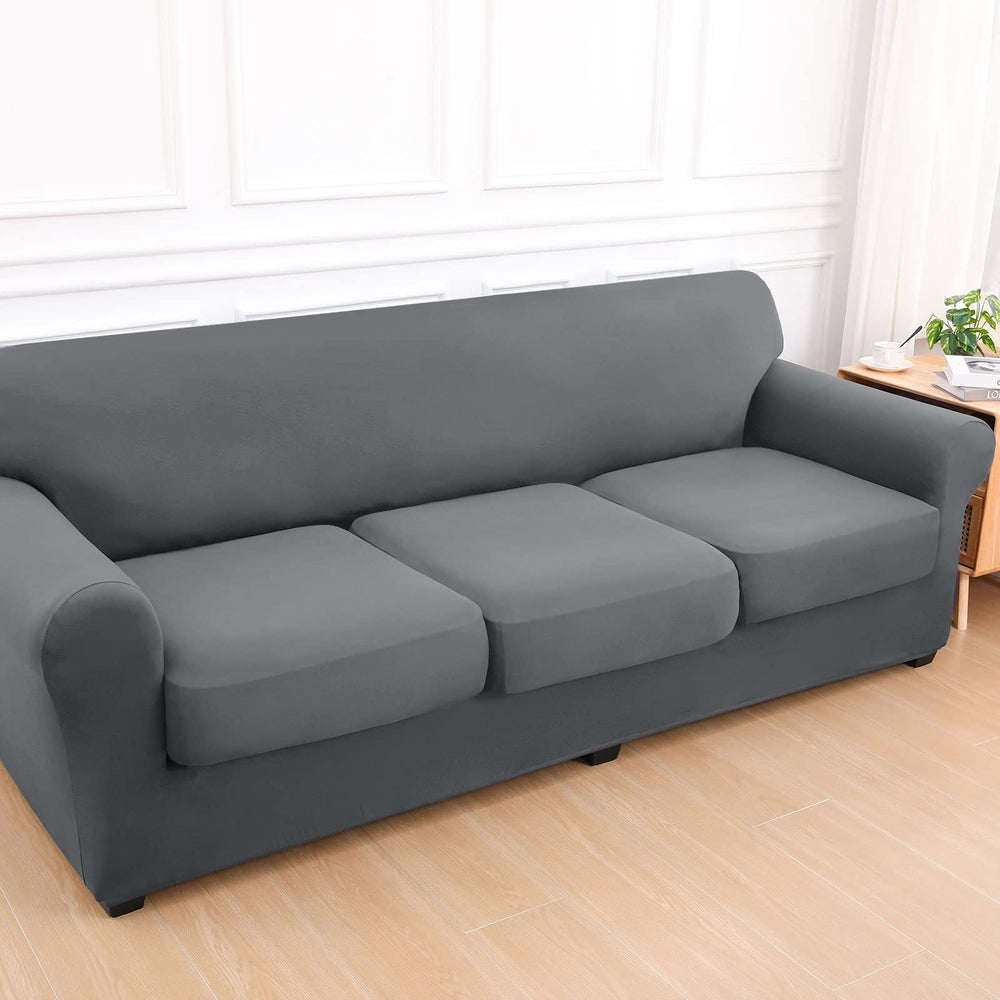 hyha salon stylé avec housse gris foncé renouvelant l'apparence