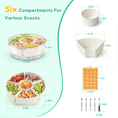 HYLCWTH boîte ouverte révélant six compartiments pour organiser fruits et snacks facilement