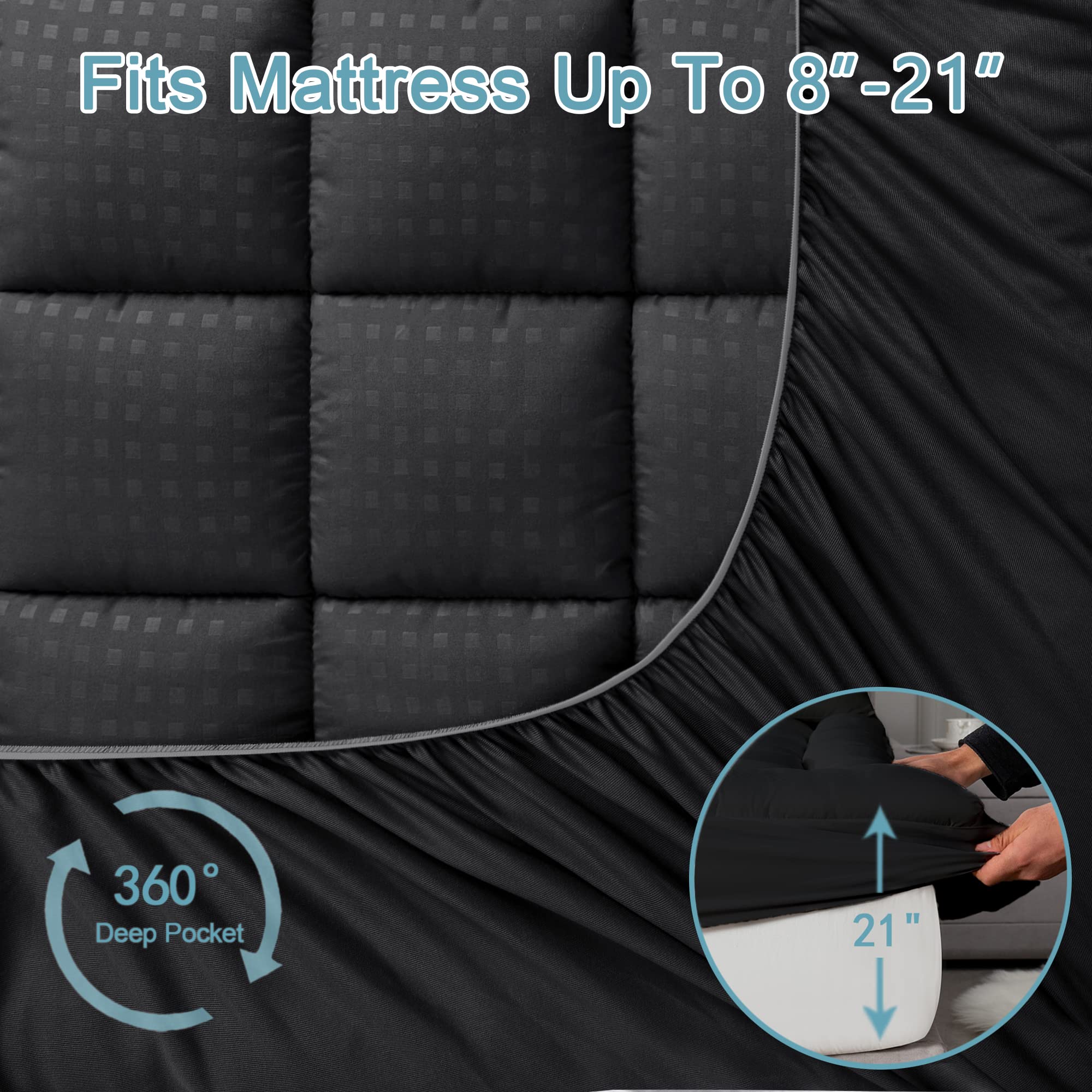 HYLEORY sur-matelas posé sur lit, confort moelleux visible en situation