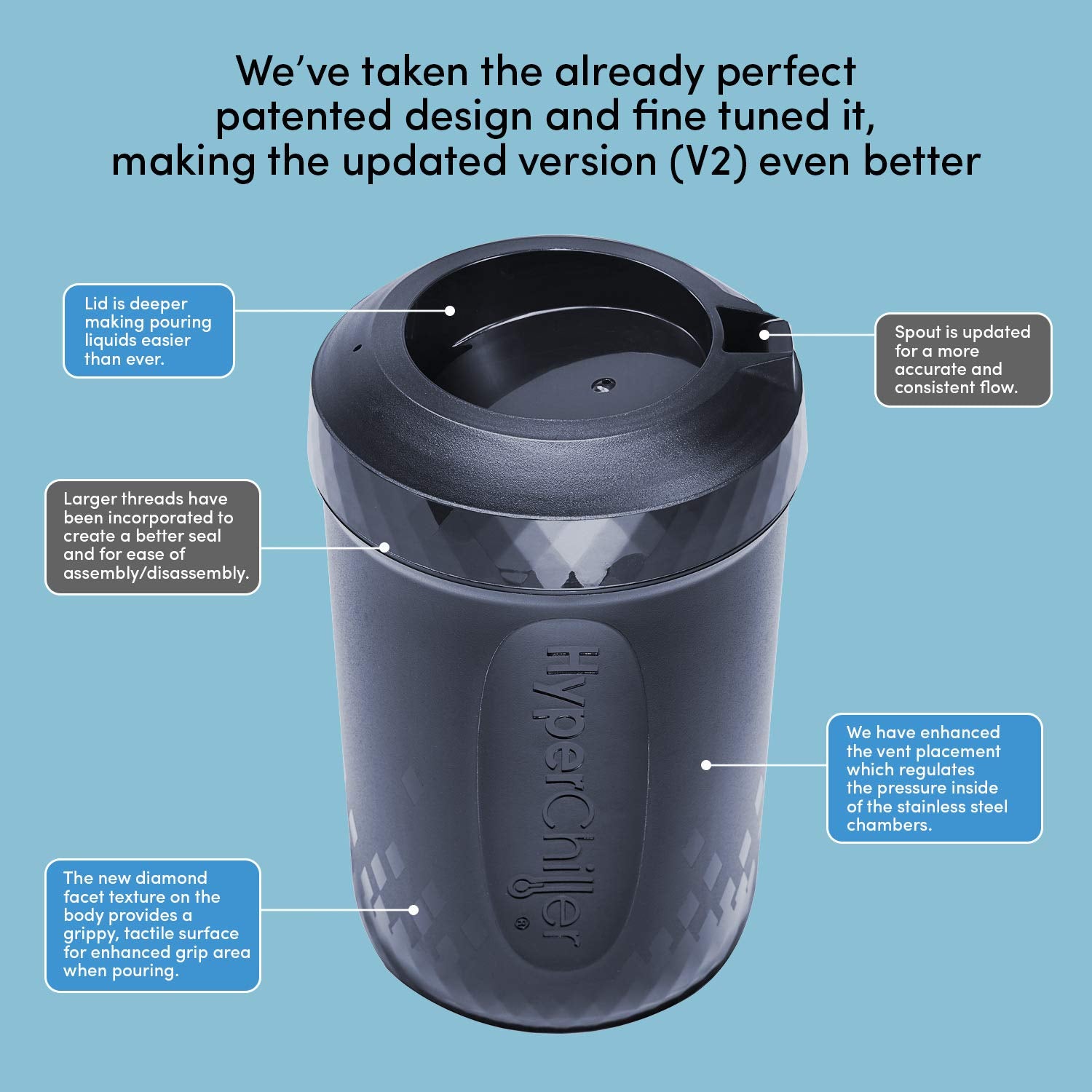 HyperChiller couvercle profond ouvert, facilitant le remplissage depuis une machine