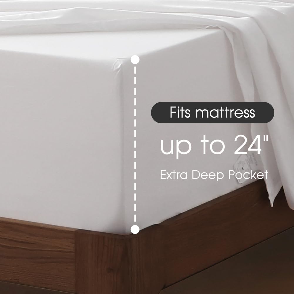HYPREST drap plat et taies déployés illustrant dimensions et couverture
