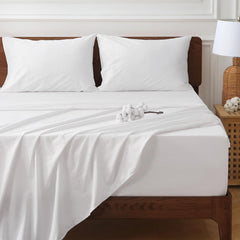 HYPREST vue avant du jeu de draps King montrant finition et coupe pratique