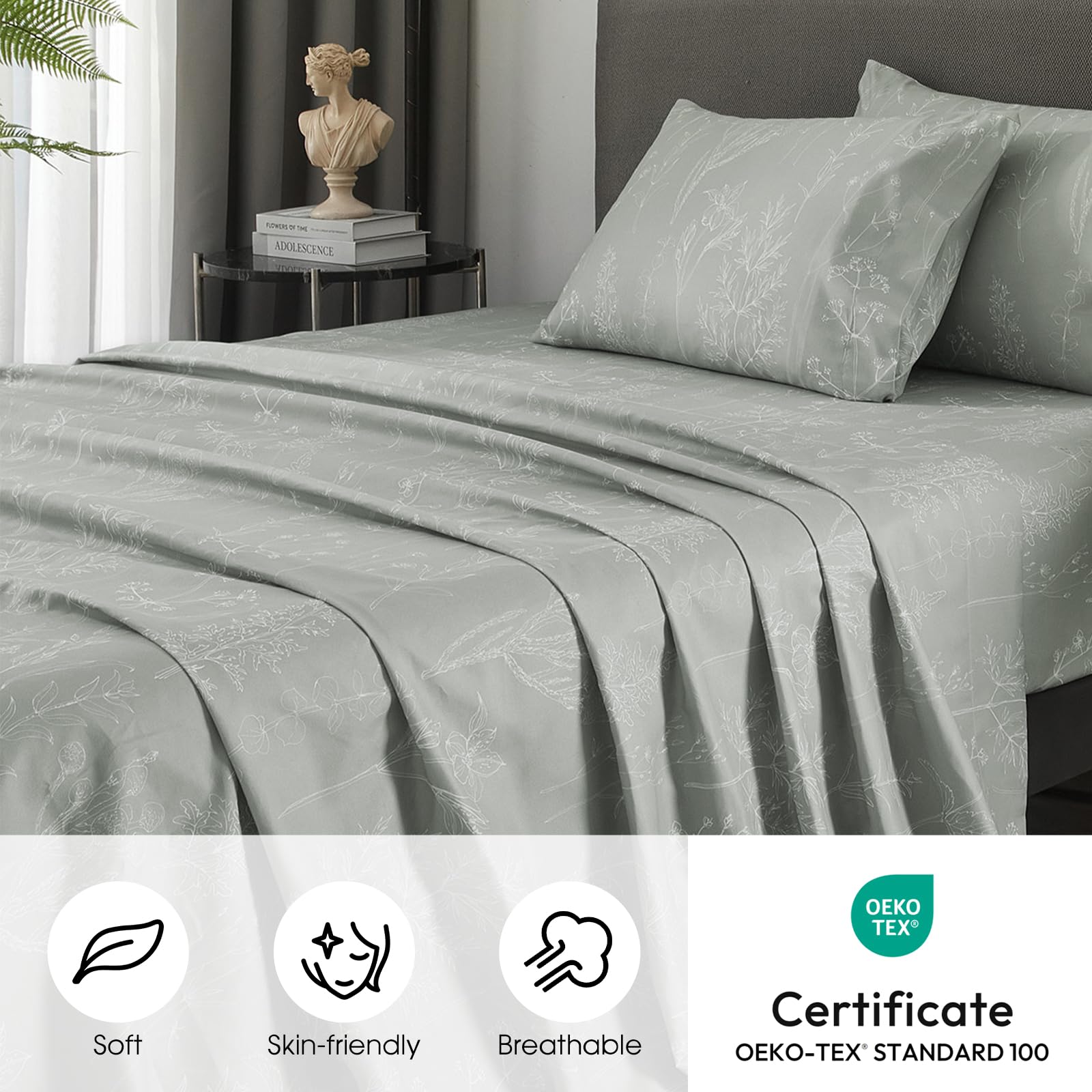 HYPREST gros plan microfibre 1800 fils montrant texture douce et durable