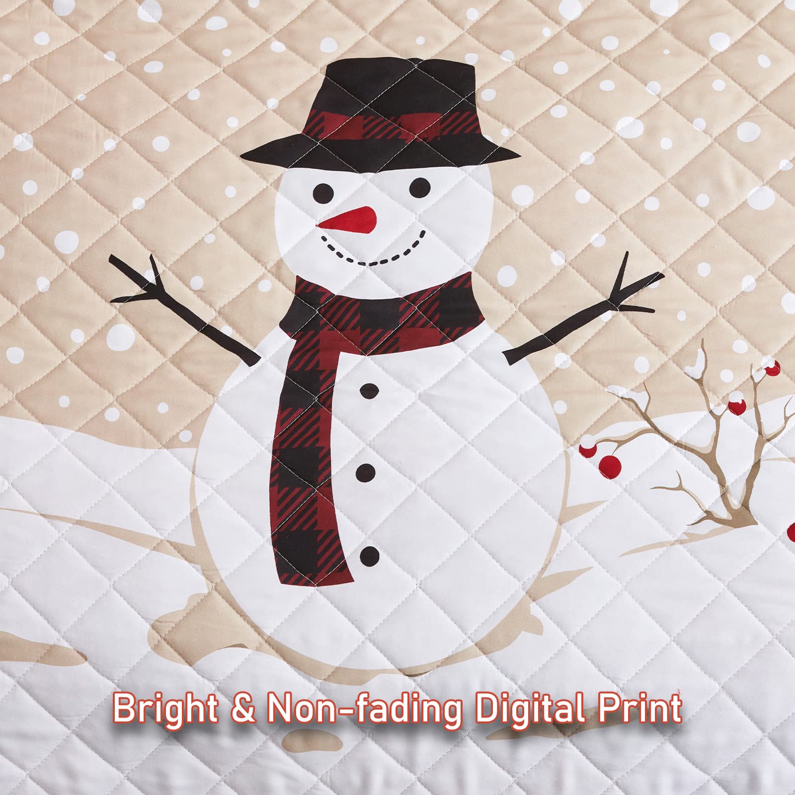 HZ & HY détail motif bonhomme de neige et cerf pour décor rustique festif