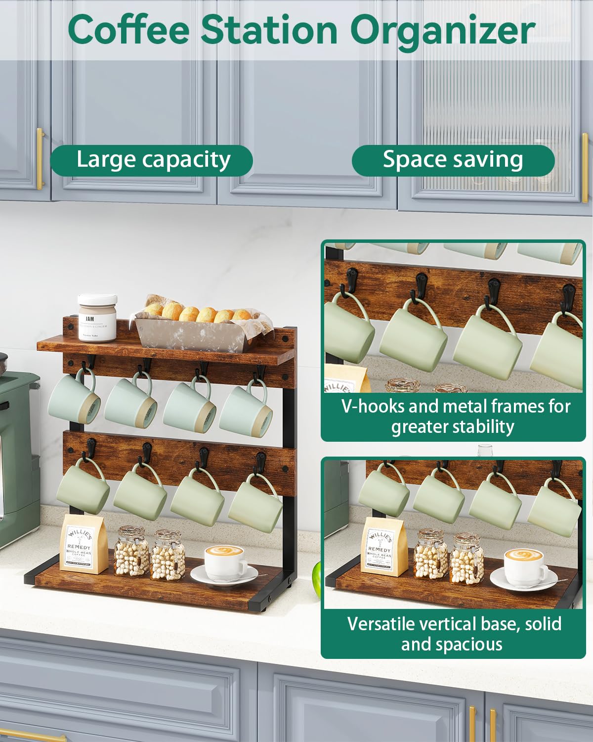 IBUYKE porte-tasses installé sur un plan de travail apportant style pratique