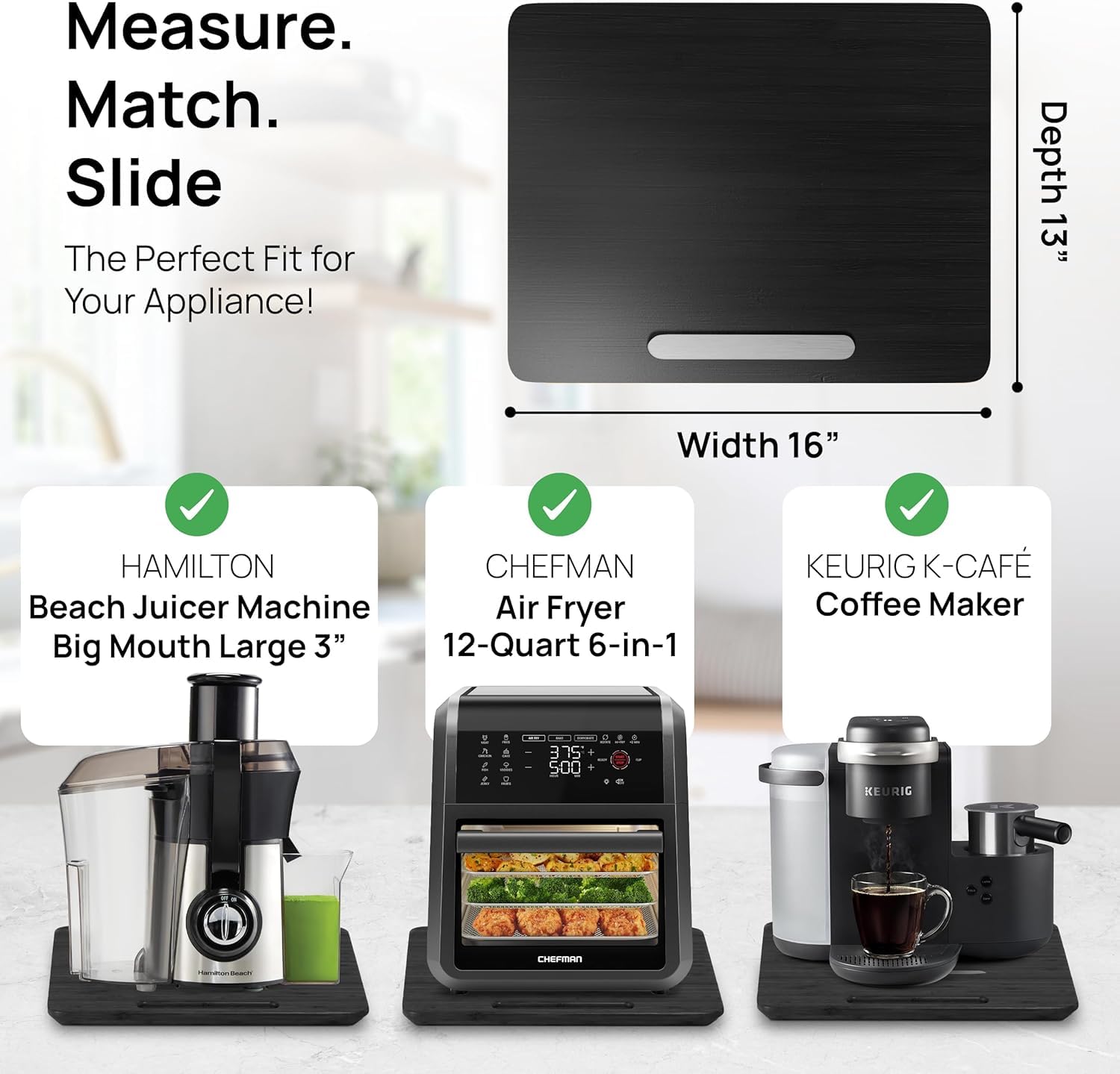 Ibyx comparaison échelle visualisant taille 16x13 pouces pratique
