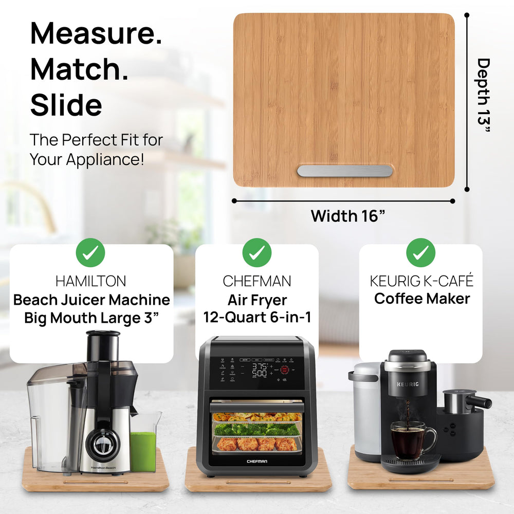 Ibyx comparaison taille montrant dimensions 16x13 in et compatibilité appareil