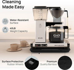 Ibyx plateau en usage avec cafetière tirée vers l'avant pour confort