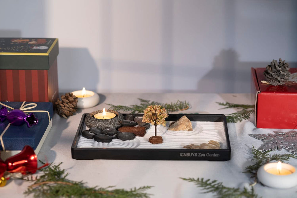 ICNBUYS gros plan sur galets porte-bougies montrant qualité artisanale