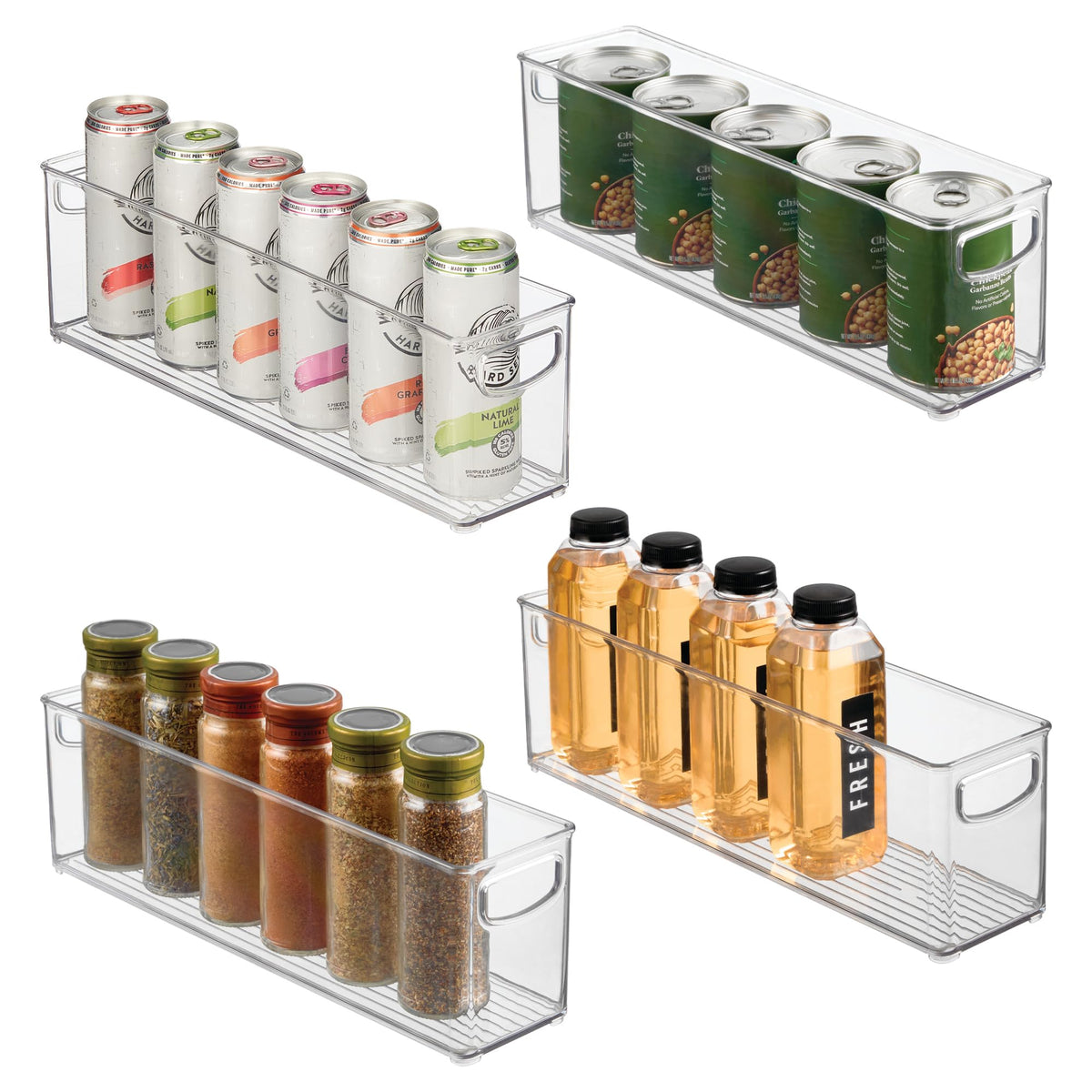 iDesign bac devant transparent montrant contenu visible et gain de temps