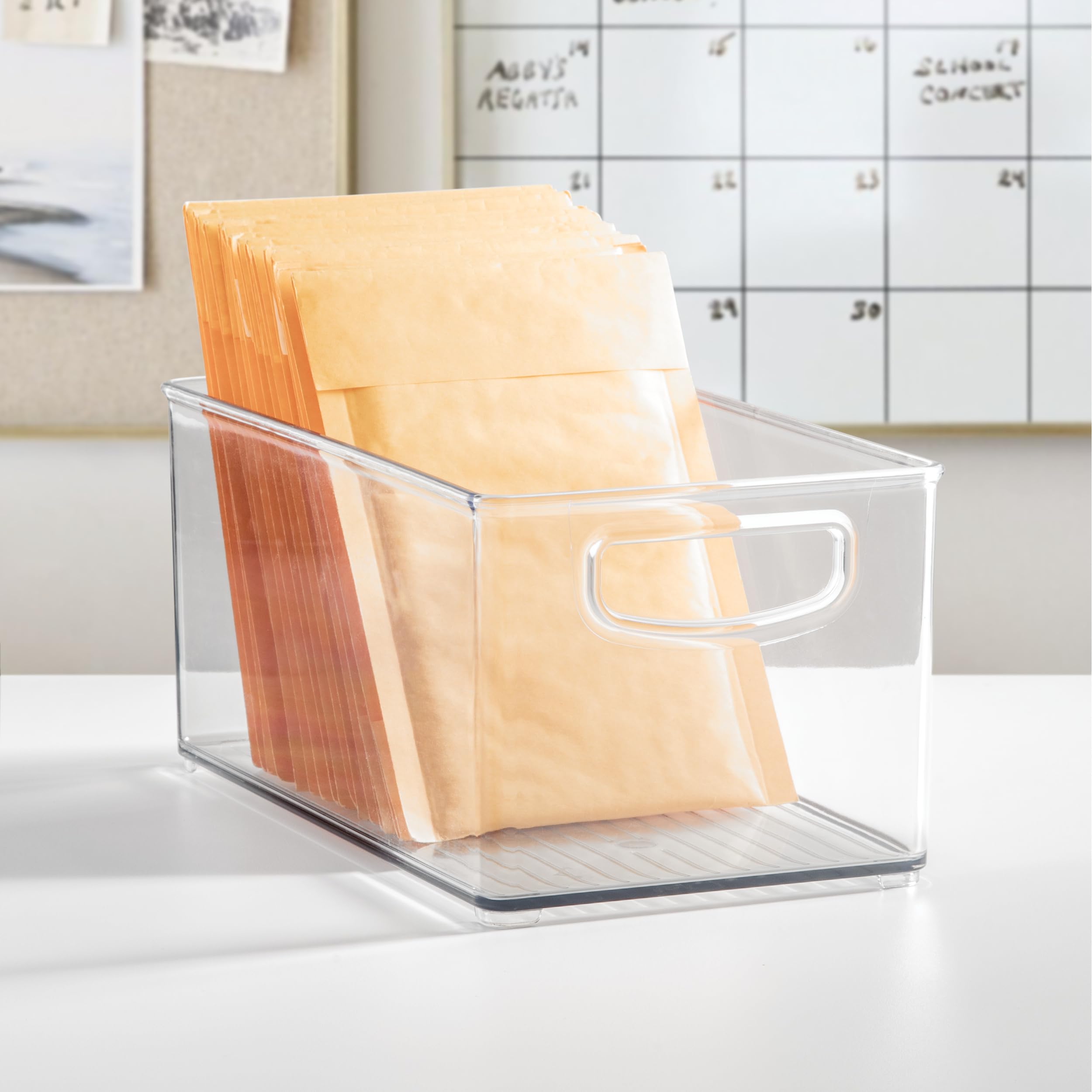 iDesign bac en buanderie avec fournitures, rangement polyvalent ordonné