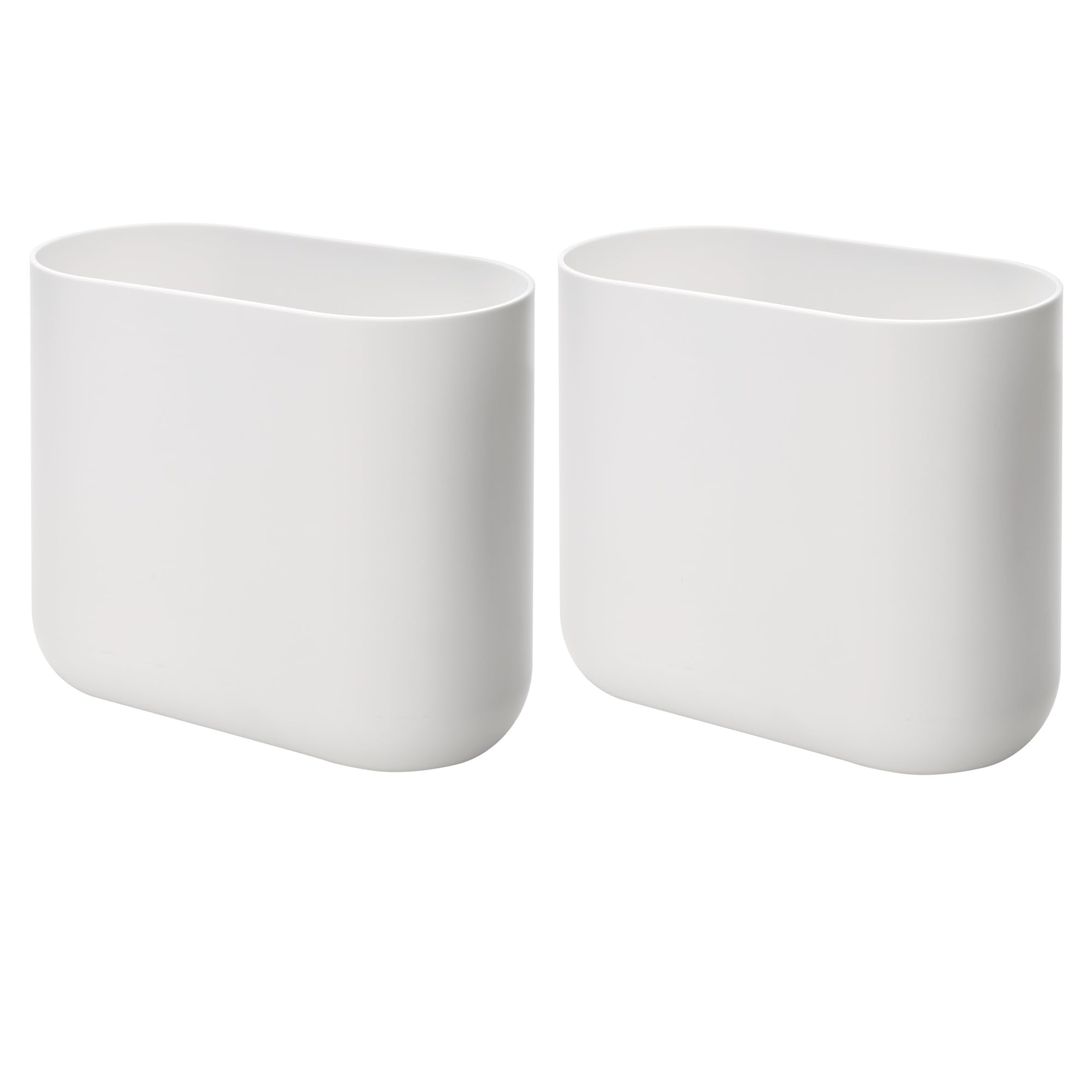 iDesign poubelle Cade face avant blanche, design compact pour gain de place