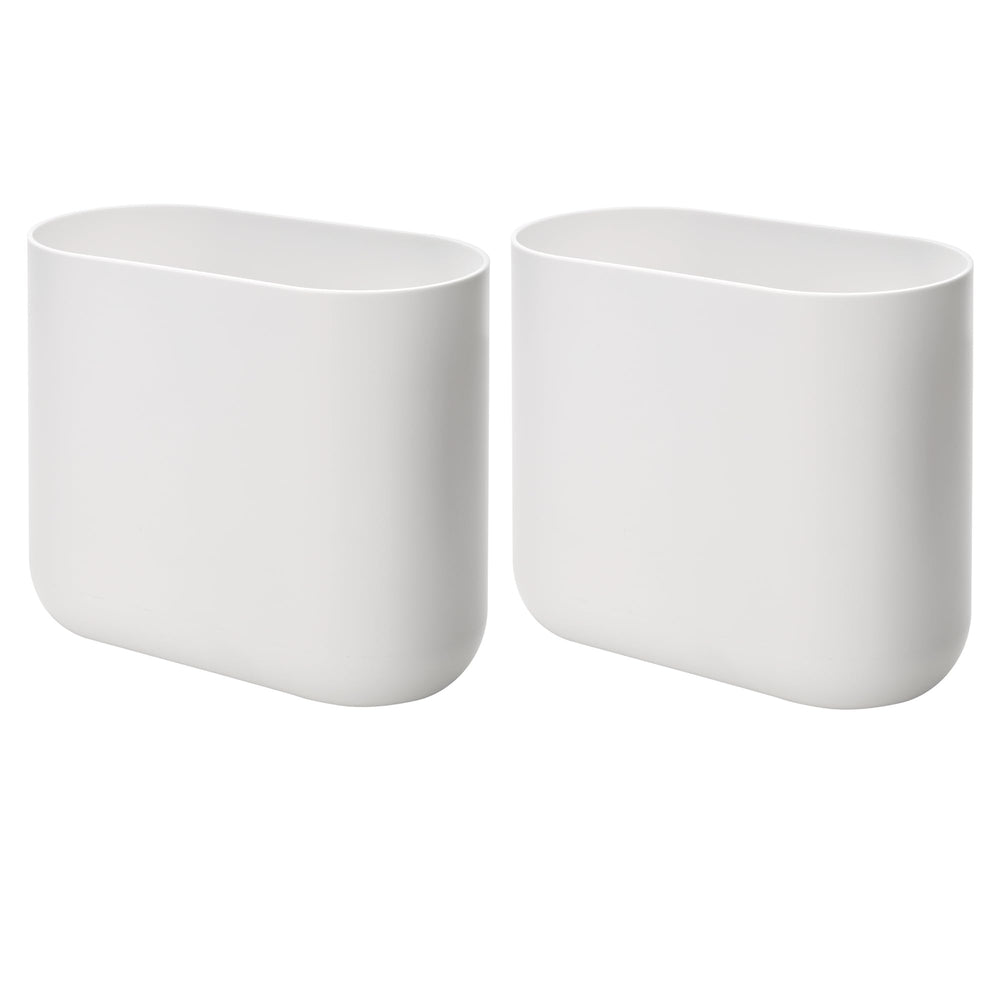 iDesign poubelle Cade face avant blanche, design compact pour gain de place