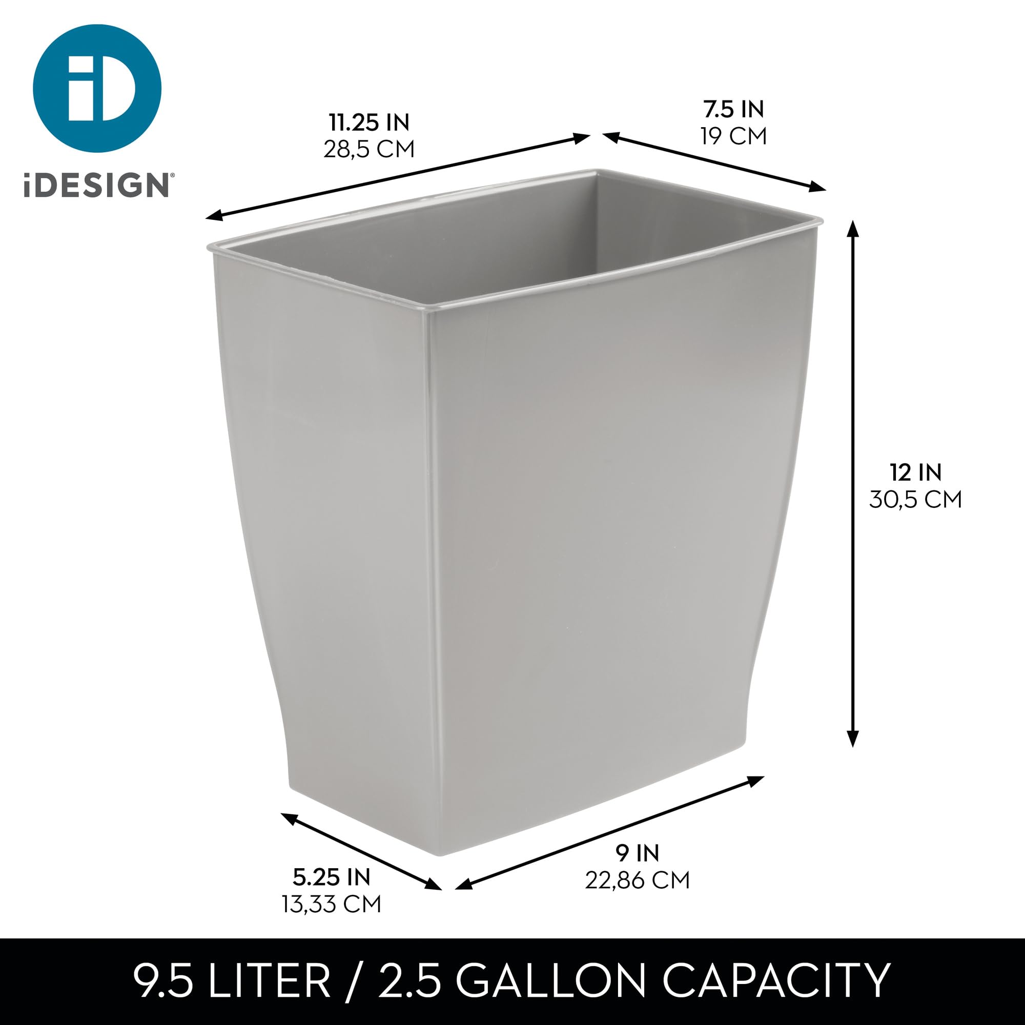 iDesign poubelle ouverte montrant capacité, accès facile