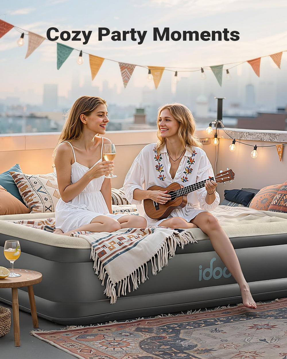 iDOO matelas installé dans chambre montrant solution d'appoint pratique