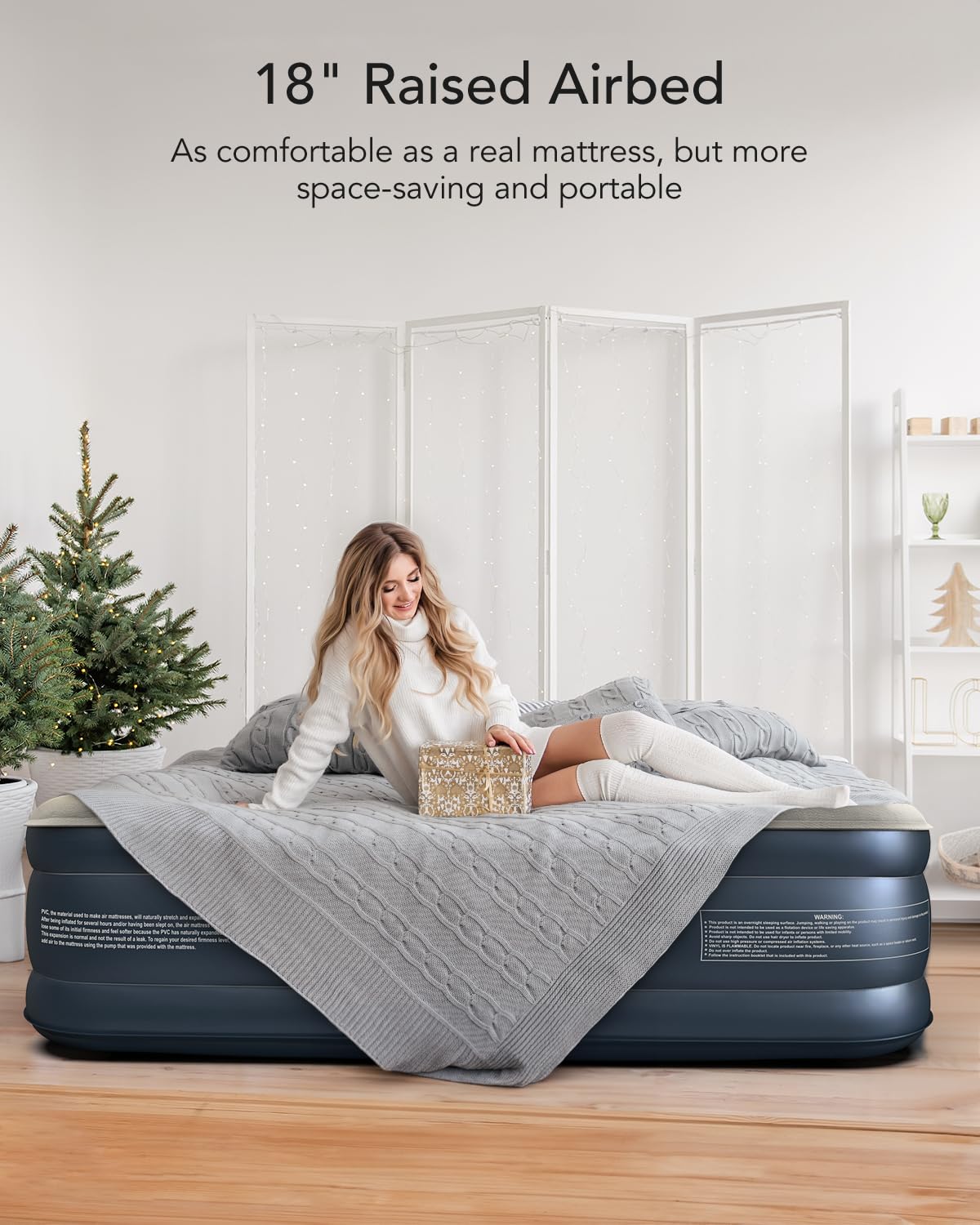 iDOO matelas à l'échelle d'une personne montrant dimensions réelles