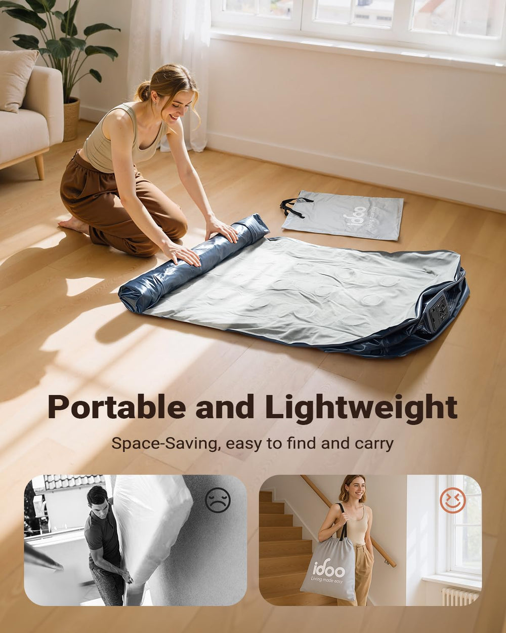 iDOO matelas en situation chambre d'invités offrant confort et gain d'espace