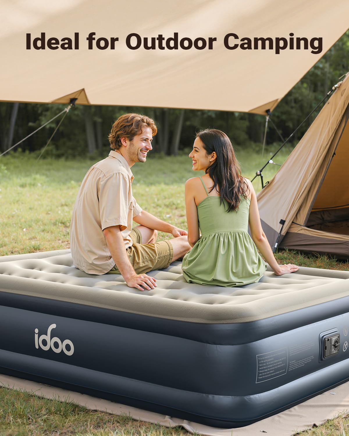 iDOO comparaison taille Queen illustrant espace pour deux adultes