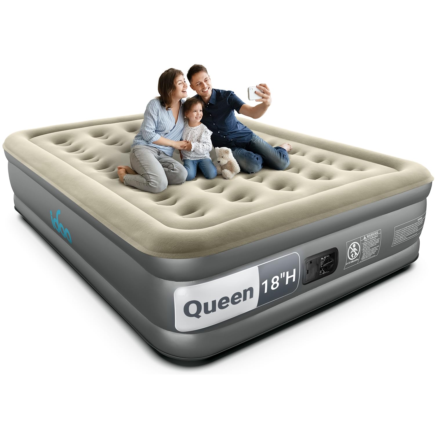 iDOO matelas gonflable face avant montrant confort et simplicité