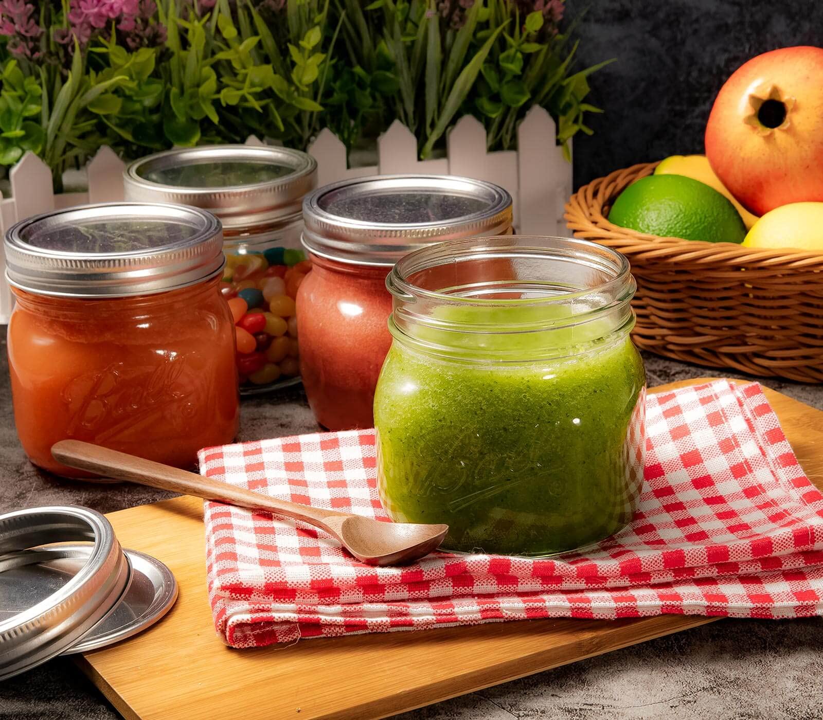 Ieavier bocaux en usage cuisine conservant confitures et boissons frais